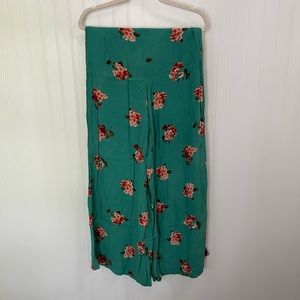 High Waisted Wide Leg Floral Pants